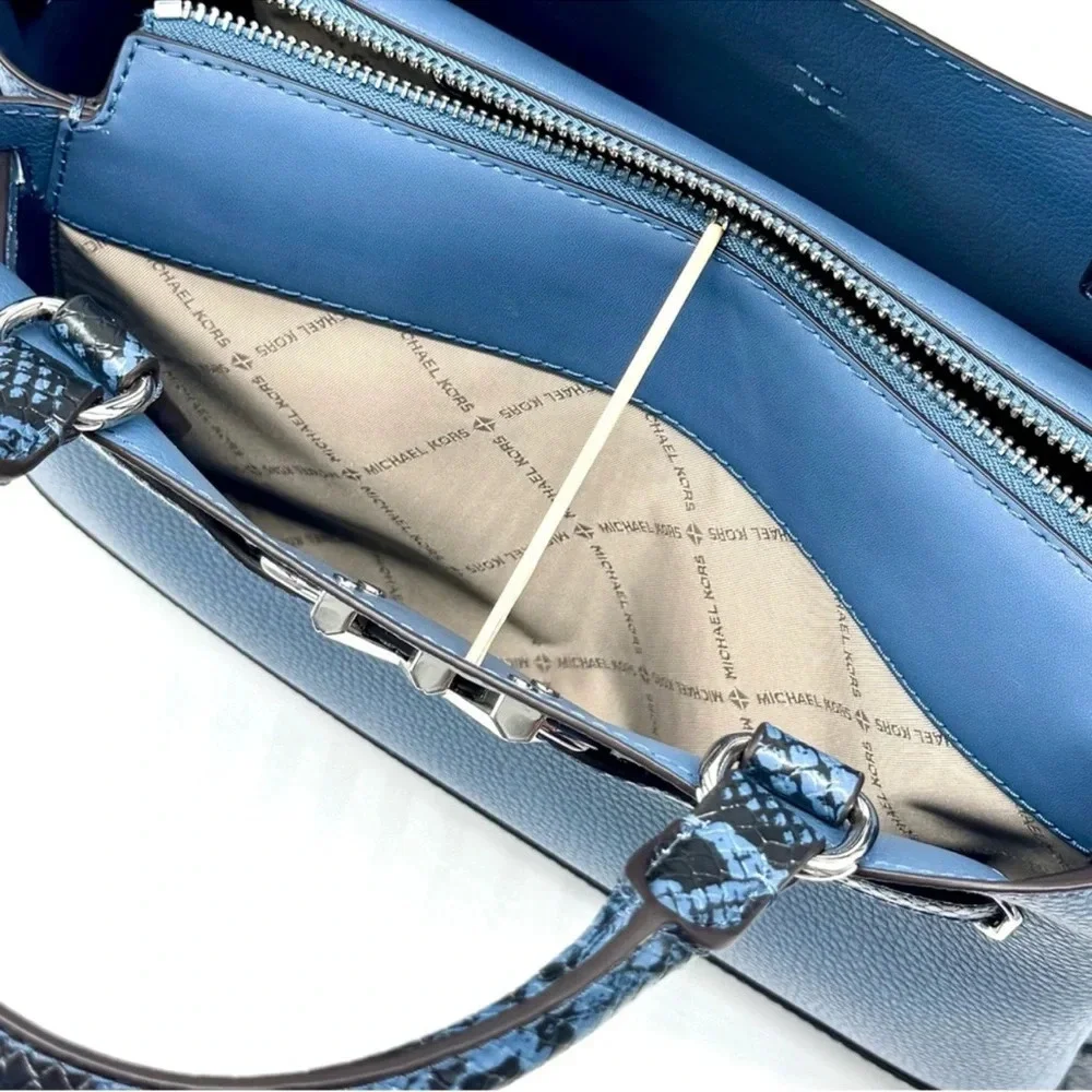 Michael Kors Large Reed Satchel Crossbody Bag & Matching Snap Wallet Denim